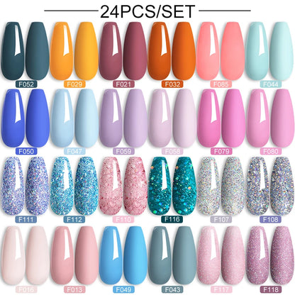 LILYCUTE 112/60/40/20Pcs Colors Gel Nail Polish Set Semi Permanent Soak Off UV Led Nail Art Salon Gel Varnish Hybrid Gel Kit