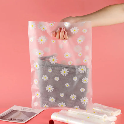 25pcs/lot Small Plastic Bag for Jewelry/Earrings/Scarf/Socks Little Daisy Wedding Gift Bags Mini Packaging Bags for Business