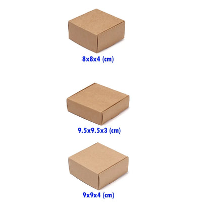 10Pcs/Set Multi-size Kraft Paper Box Cardboard Package Box Handmade Soap Box Gift Box Jewelry Packaging Box Black White Brown