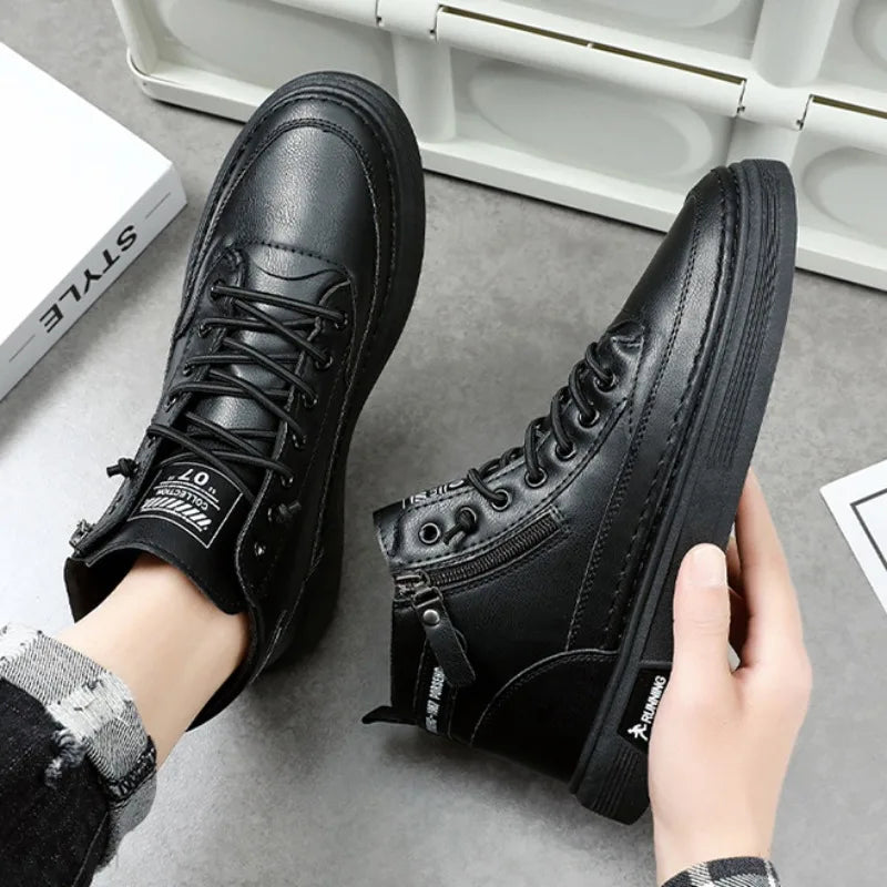 New Summer Fashion Outdoor Casual Shoes For Men Versatile Flats Shoes Non-slip Comfortable Men's Shoes Side Zipper Plate Sneaker