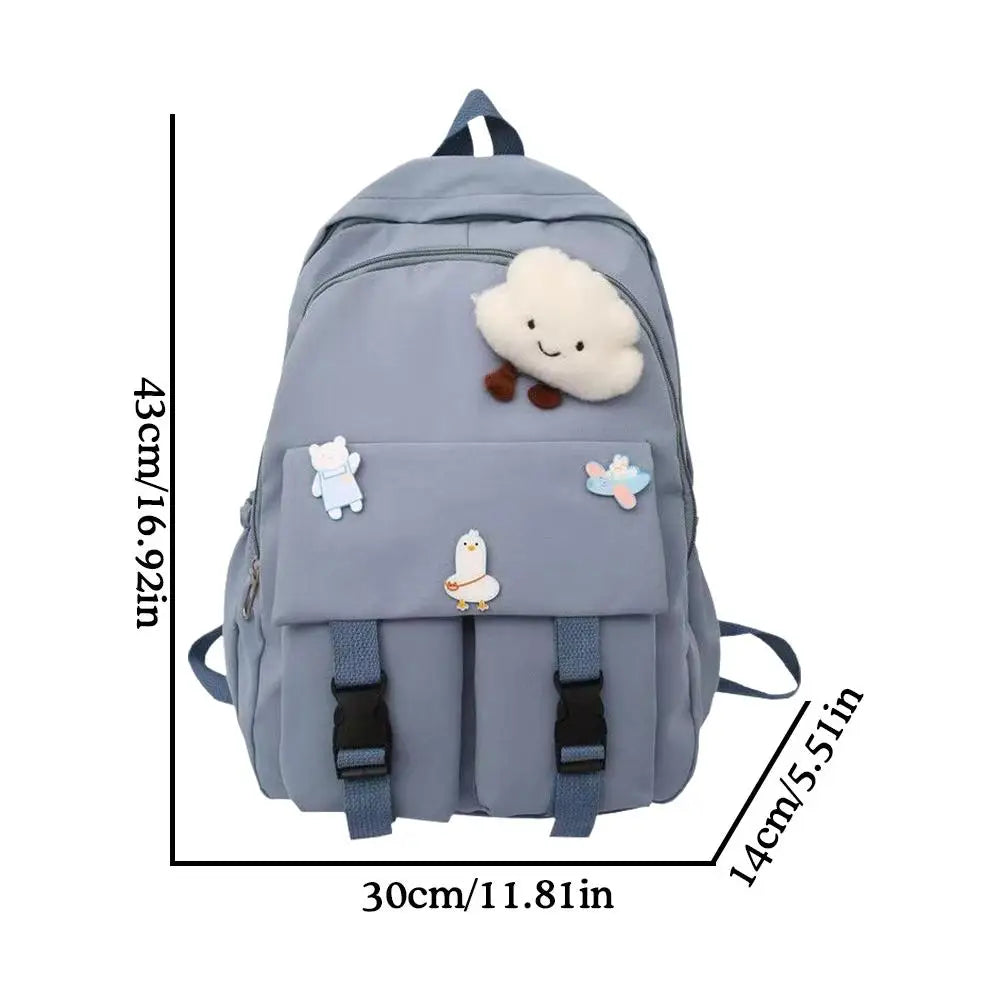 Fashion Big Student Backpack Simple Rucksack Girls School Bag Large Capacity Women Backpack Korean Ins Cute Leisure Travel Bag