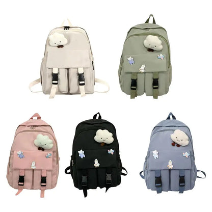 Fashion Big Student Backpack Simple Rucksack Girls School Bag Large Capacity Women Backpack Korean Ins Cute Leisure Travel Bag