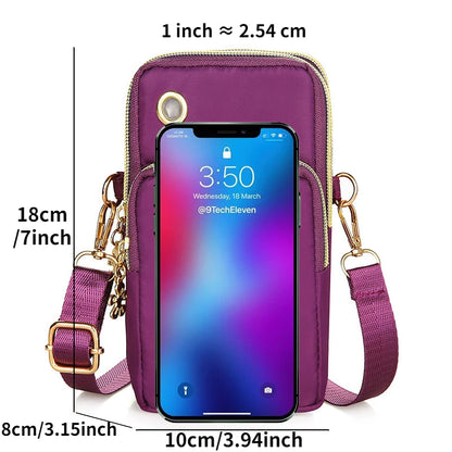 New Balloon Mobile Phone Crossbody Bags for Women Fashion Women Shoulder Bag Cell Phone Pouch With Headphone Plug 3 Layer Wallet