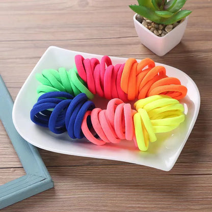 50PCS/Set Women Girls Basic Hair Bands 4cm Simple Solid Colors Elastic Headband Hair Ropes Ties Hair Accessories Ponytail Holder