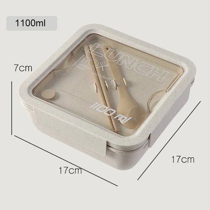 Wheat straw lunch box for kids plastic food storage container snacks box japanese style bento box with tableware soup cup