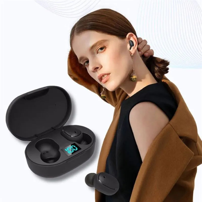 E6S TWS Wireless Bluetooth Headset Waterproof Noise Cancelling LED Earbuds with Mic Wireless Headphones Bluetooth Earphones