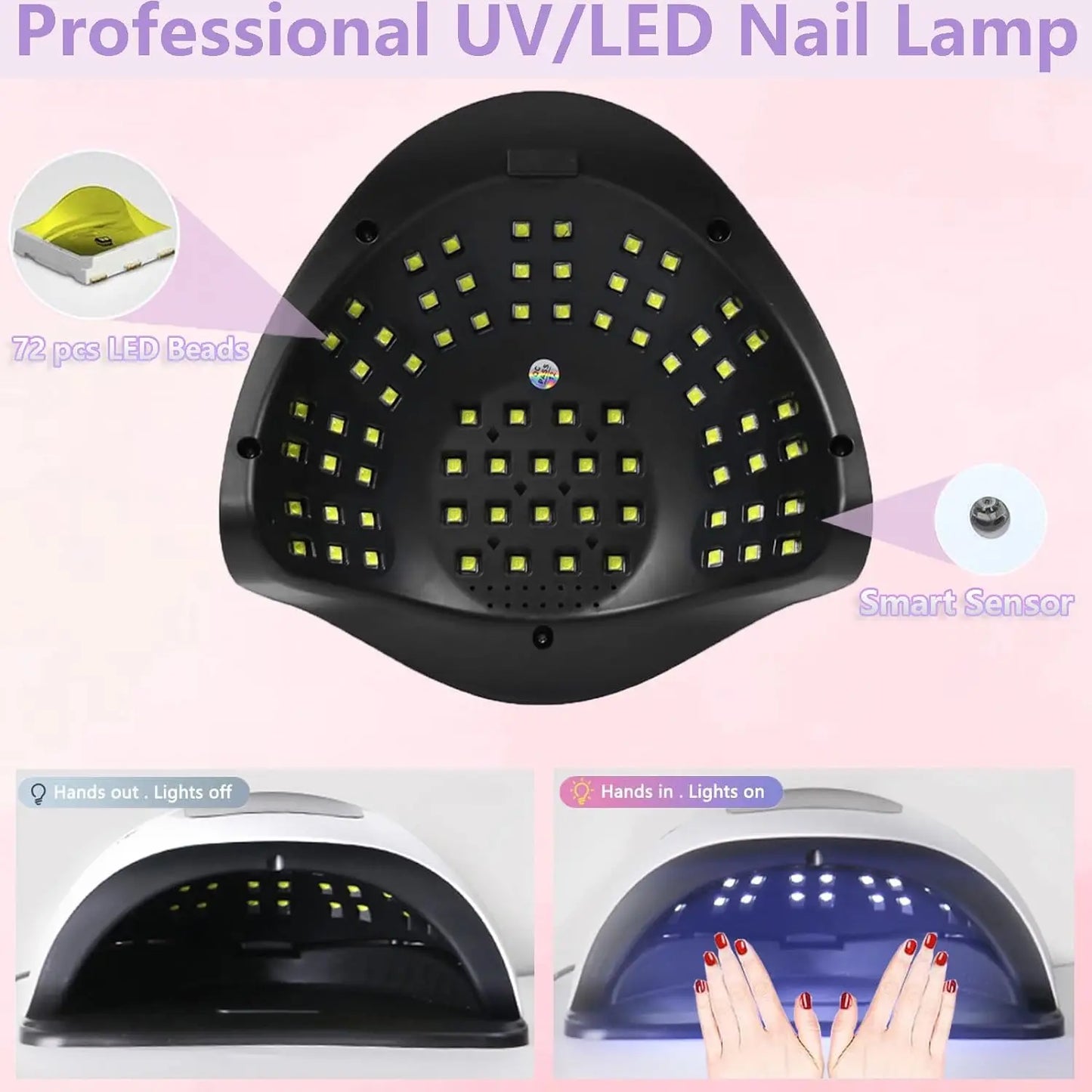 SUN X19 MAX UV LED Nail Drying Lamp 320W Professional UV Nail Dryer Light for Gel Nails 72 Beads Fast Curing Gel Polish Lamp