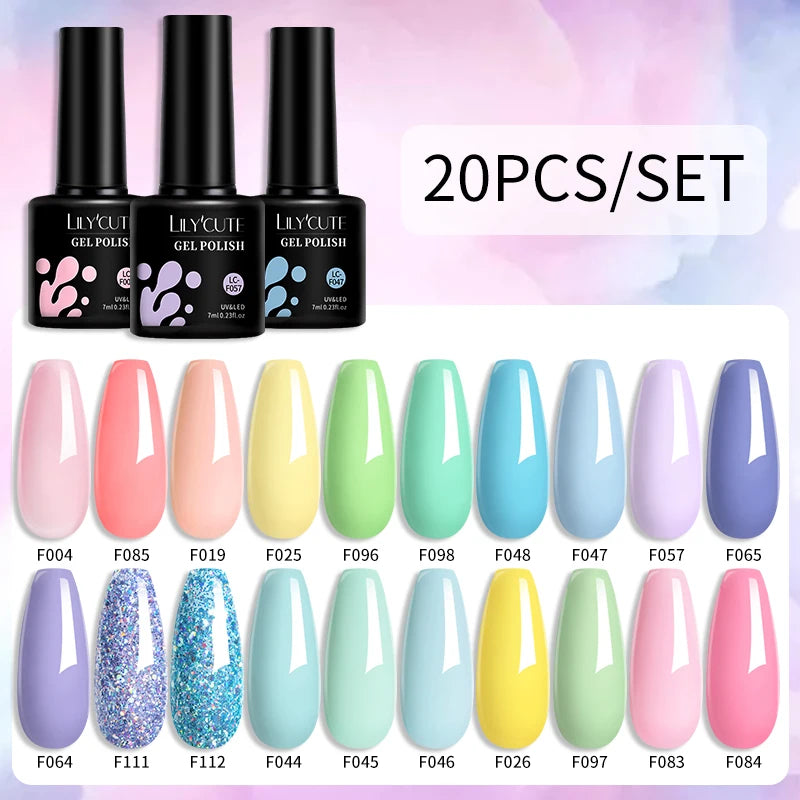 LILYCUTE 112/60/40/20Pcs Colors Gel Nail Polish Set Semi Permanent Soak Off UV Led Nail Art Salon Gel Varnish Hybrid Gel Kit