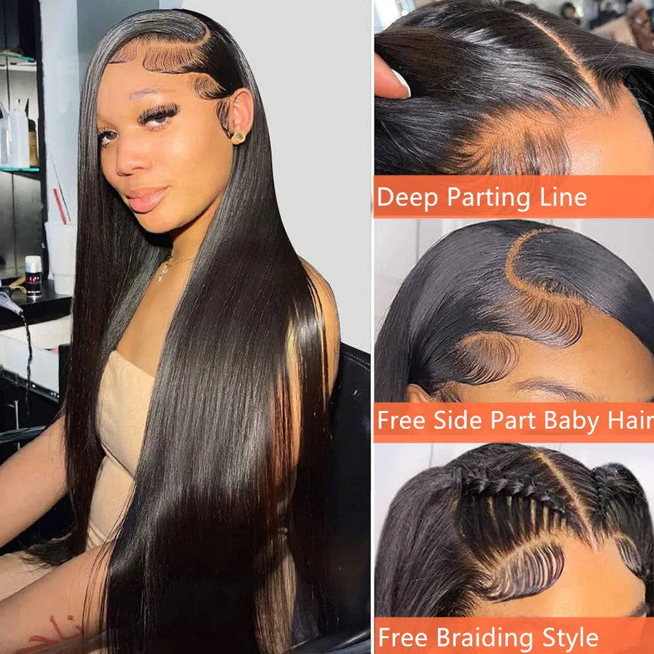 Straight Human Hair Wigs for Women 13x4 Lace Frontal Wigs Human Hair with Baby Hair 4x4 Lace Closure Wig Natural Hairline